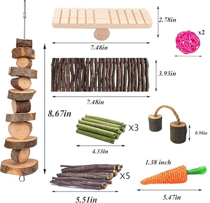 Grddaef Hamster Toys, Guinea Pig Chew Toys Small Animal Enrichment Toys Cage Accessories for Chinchilla Gerbils Rats Bunny Mouse