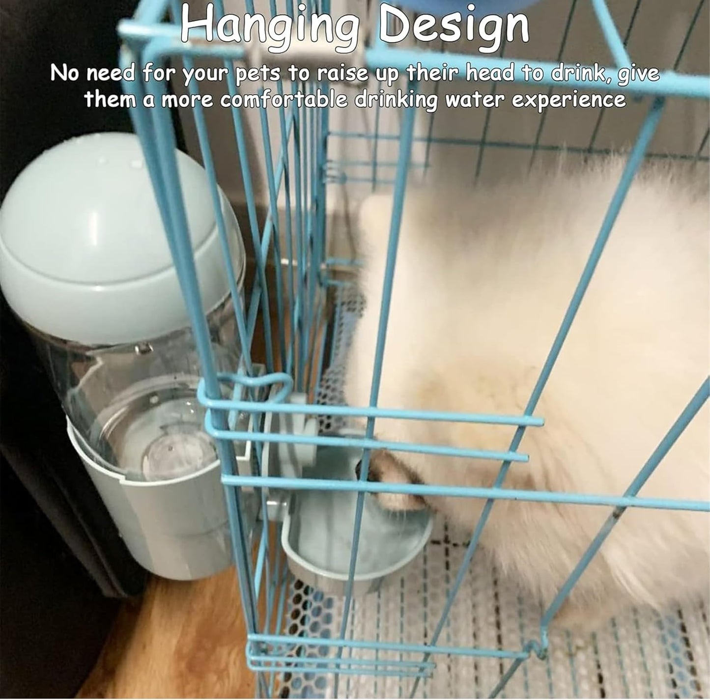 Tfwadmx Rabbit Watter Bottle 17oz Dispenser No Drip Small Animal Cage Water Feeder Bowl Hanging Guinea Pig Automatic Water for Bunny Chinchilla Hedgehog Ferret (Blue)