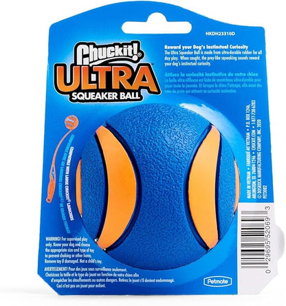 Chuckit! Ultra Squeaker Ball Dog Toy, Large (3 Inch) 1 Pack, for Large Breeds