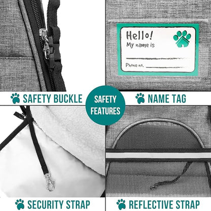 PetAmi Airline Approved Pet Carrier for Cat, Soft Sided Dog Carrier for Small Dog, Cat Travel Supplies Accessories Indoor Cat, Ventilated Pet Carrying Bag Medium Large Kitten Puppy, Small Heather Gray