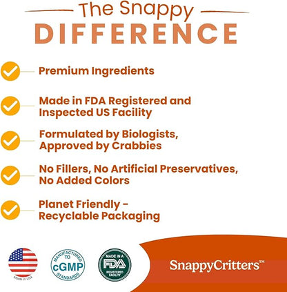 Hermit Crab Food - Premium Complete Diet. Non-GMO Organic. US FDA Facility. Supports Molting, Shell Health, Digestive System and Over-All Immune System - 2.5 oz