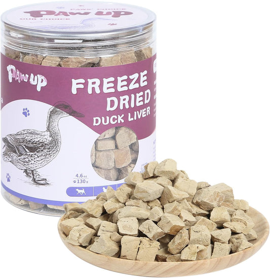 PAWUP Freeze Dried Duck Liver Cat Treats, Dog Liver Treats, High Protein Snack for Dogs, Cats, Healthy Single Ingredient, Rawhide Free, Grain Free, 4.6 oz