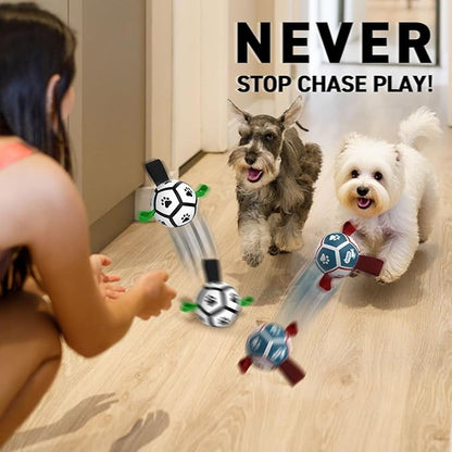 QDAN Small Dog Toys, Puppy Balls, Dog Balls with Straps for Small Breed, Soccer Ball for Dogs, Puppy Toys, Dog Birthday Gift (Pack of 2, 3.5 Inch)