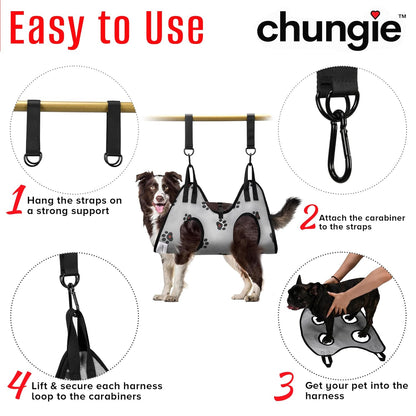 Dog Grooming Hammock for Large Dogs – Dog Restraint for Nail Trimming with Pet Nail Clipper – Dog Sling for Grooming, Dog Hammock for Nail Cutting & Grooming Harness (Legs Spacing:13-16”)/Max W:60lb)