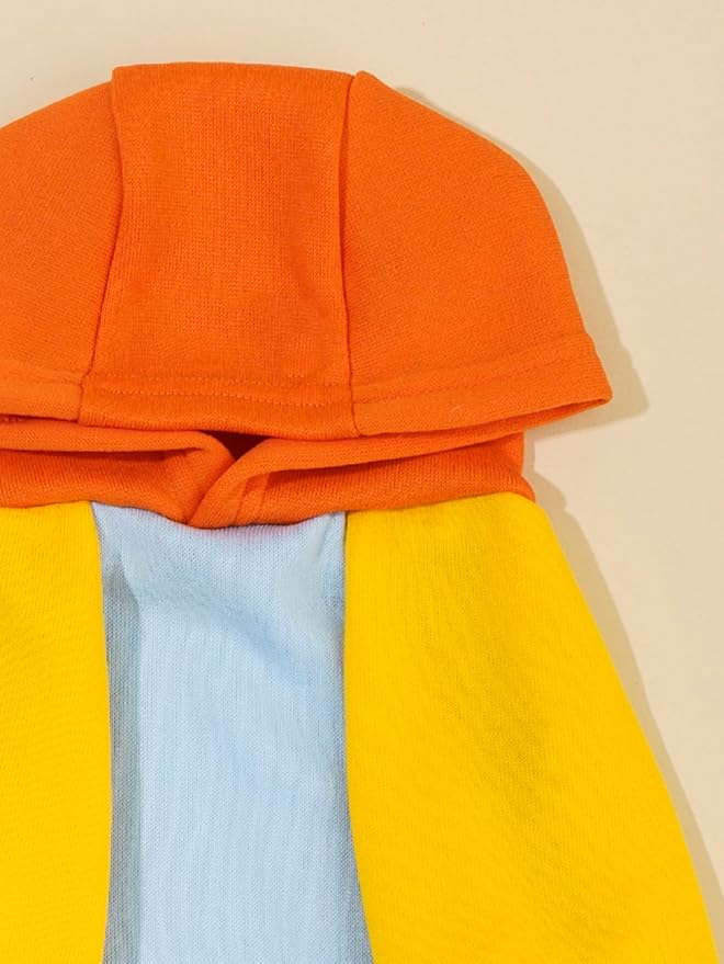 QWINEE Basic Dog Hoodie Sweatshirt Puppy Sweater Warm Cat Costumes Pet Clothes for Chihuahua Puppy Kitten Small Medium Dogs Orange and Blue Medium