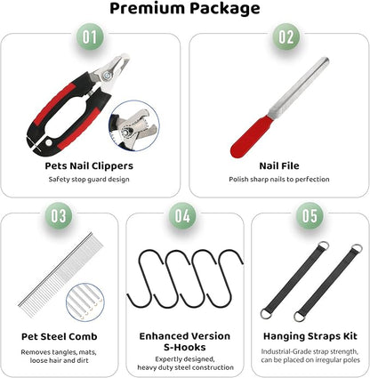 Guzekier Pet Dog Grooming Hammock Harness for Cats & Dogs, Dog Sling for Grooming, Dog Hammock Restraint Bag with Nail Clippers/Trimmer, Nail File, Pet Comb,Ear/Eye Care