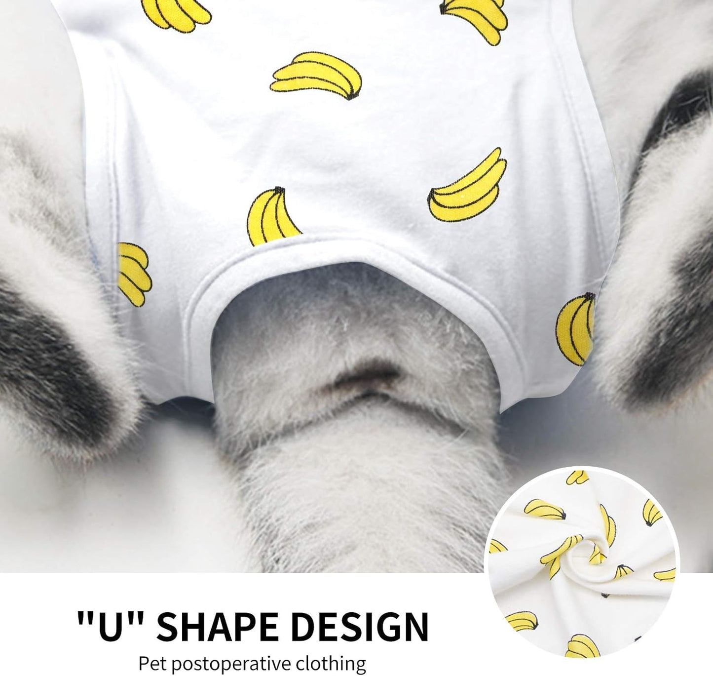 Cat Professional Surgical Recovery Suit,E-Collar Alternative for Cats Dogs,After Surgery Wear, Pajama Suit,Home Indoor Pets Clothing Banana M