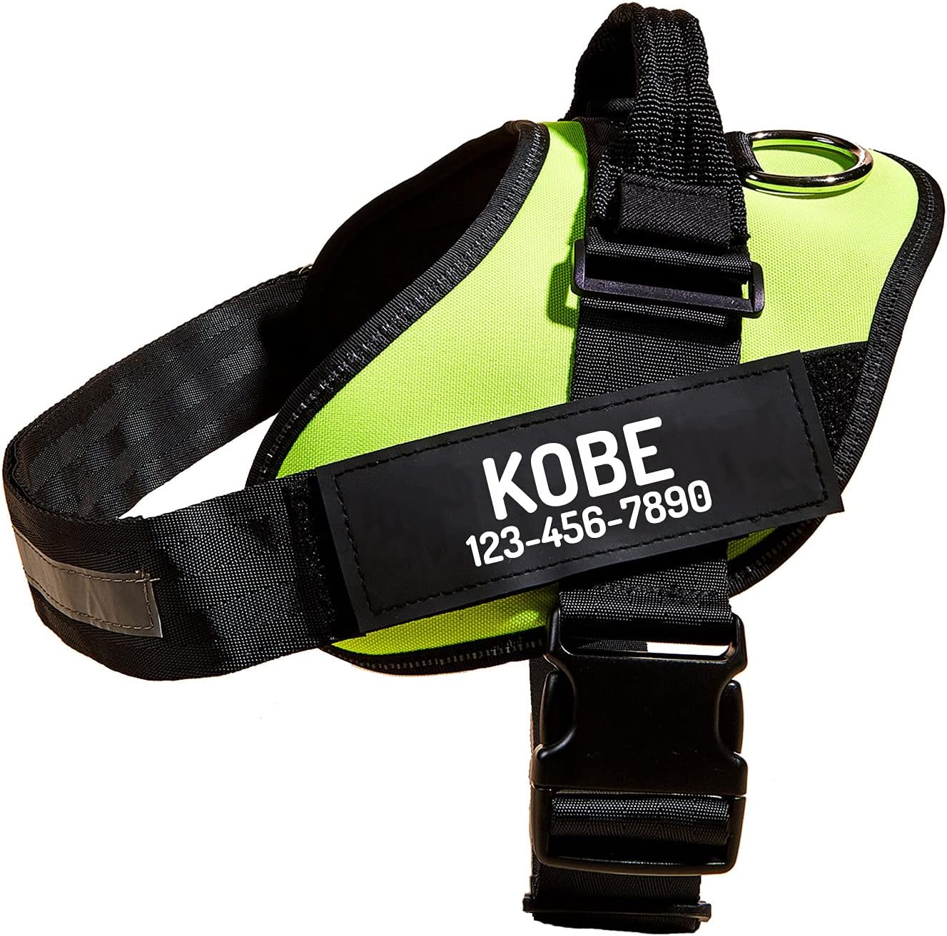 PawPawify Custom No Pull Dog Harness with Name and Phone Number, Heavy Duty Personalized Pet Vest to Prevent Tugging, Pulling, or Choking, Training and Walking (Green, L (Chest 23-30in))
