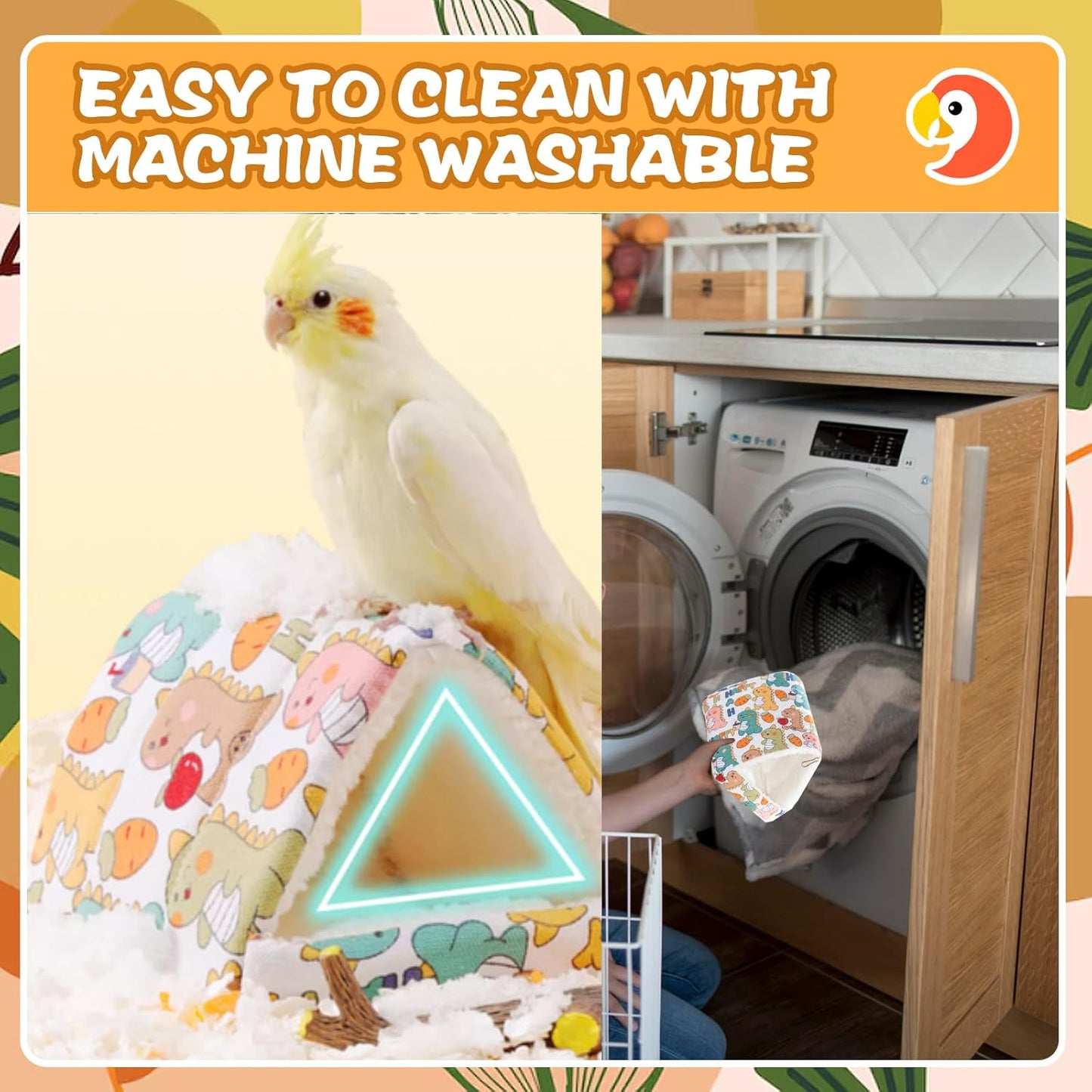 SUSOO Plush Warm Bird Nest House - Hanging Snuggle Bed Velvet Shed Hut Cage Fluffy Hideaway Winter Sleeping Hammock for Parrot Parakeet Conure Cockatiel Budgies Lovebird (White, M)