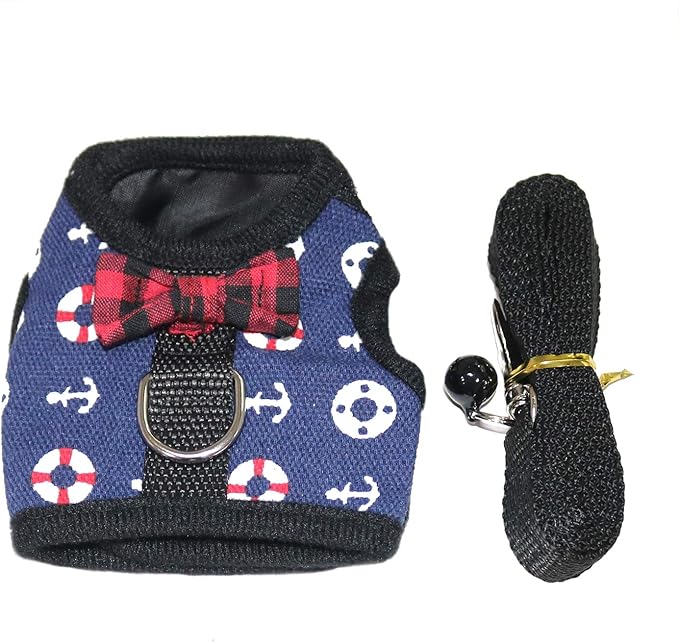 Rypet Guinea Pig Harness and Leash - Soft Mesh Small Animal Harness with Safe Bell, No Pull Comfort Padded Vest for Guinea Pigs, Ferret, Chinchilla and Similar Small Animals