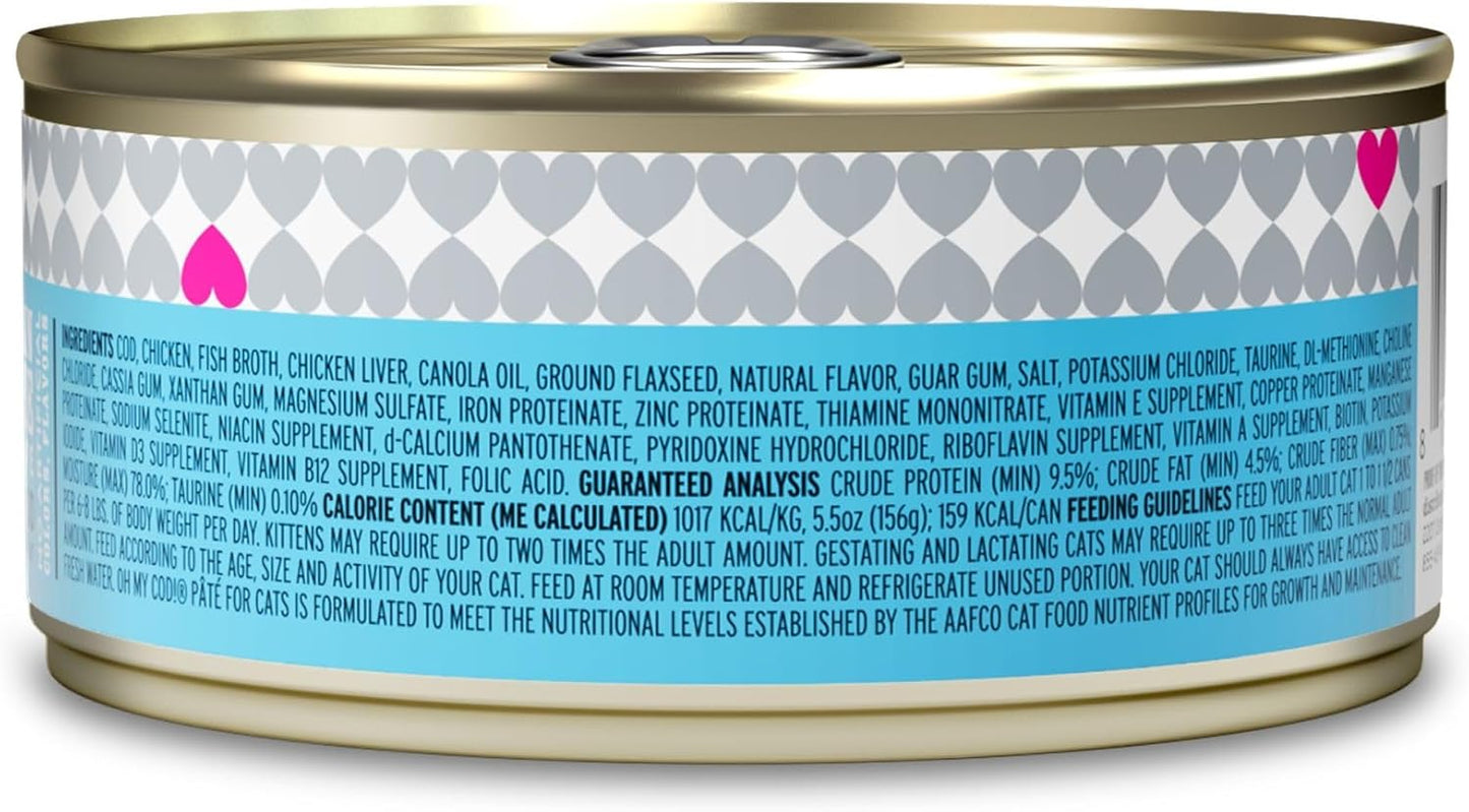I and love and you Wet Cat Food - Oh My Cod Pâté - Cod Recipe, Grain Free, Filler Free, 5.5oz Pack of 12 Cans