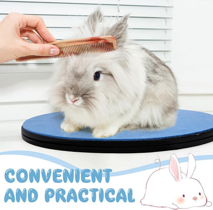 Rabbit Grooming Kit Rabbit Rotating Grooming Platform Non Slip Blue Felt Bunny Groom Accessories Supplies for Bunny Guinea Pigs Rat Hedgehog Gerbil Small Pets