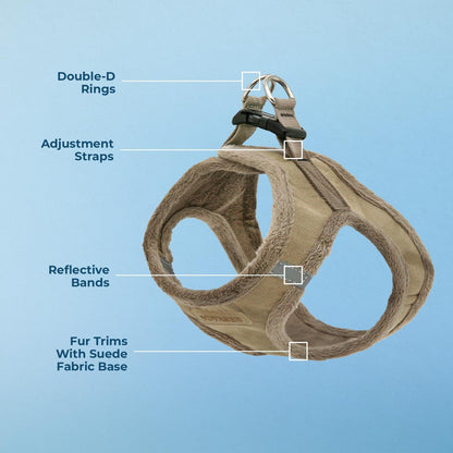 Voyager Step-In Plush Dog Harness – Soft Plush, Step In Vest Harness for Small and Medium Dogs by Best Pet Supplies - Harness (Latte Suede), XL (Chest: 20.5 - 23")