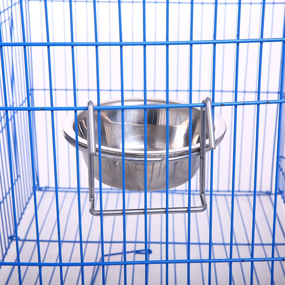 QBLEEV Stainless Steel Birdcage Feeder Bowls for Hamster Cage, 150ml, 5 oz