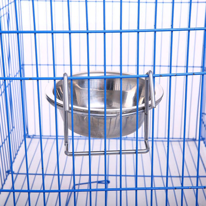 QBLEEV Stainless Steel Birdcage Feeder Bowls for Hamster Cage, 150ml, 5 oz