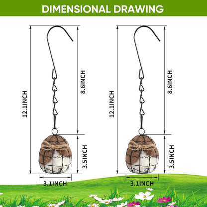 Bird Nesting Material, Hummingbird Nesters, Natural Alpaca Wool Material for Wild Birds, Design for Bird Lover Gifts, Bird Watching Gifts, Refillable Outdoor Bird Nesting Station