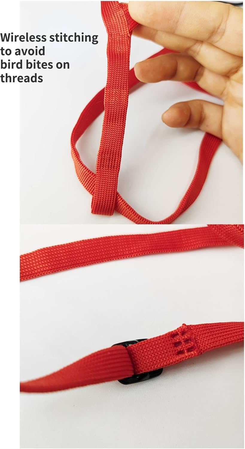 Adjustable Bird Harness with 78.7 Inch Leash, Outdoor Flying Training Rope Kit for Bird Parrots, Parrot Flying Rope Straps Outdoor Training Traction Rope for Small Medium Large Size Birds (M)