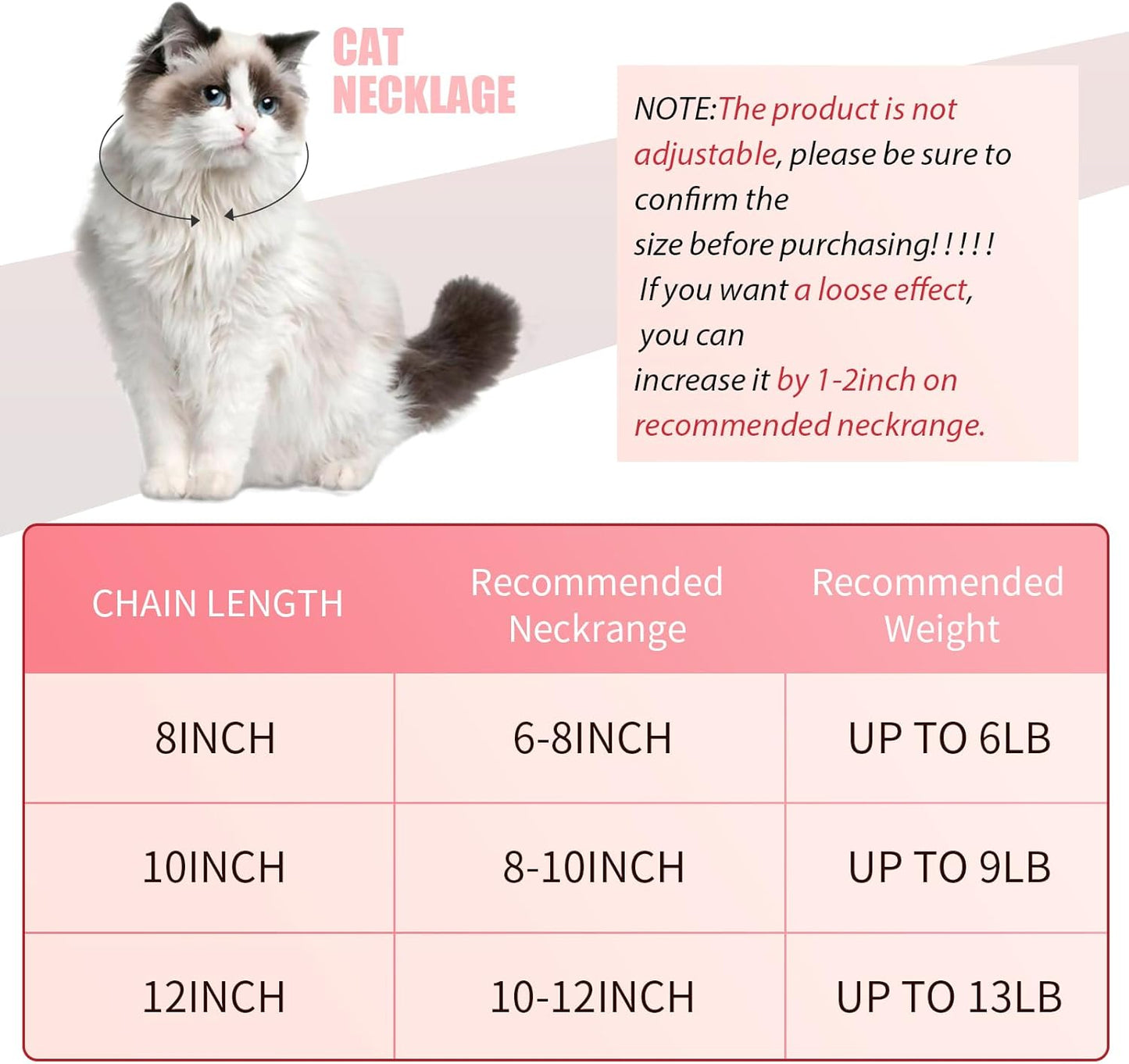 Hillban Cat Collar Diamond Chain Glitter Collar Walking Metal with Secure Buckle Cat Pet Necklace with Paw Charm and ID Tag Bell Link Cuban Jewelry Accessories(12 Inch,Rose Gold, Pink)