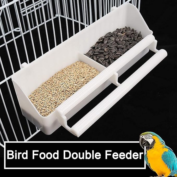 76" Extra Large Double Stackable Wrought Iron Breeding Bird Flight Parrot Cockatiel Conure Breeder Separate Cages Nesting Box Doors Easy Clean Pull Out Grate Tray Detachable Rolling Stand