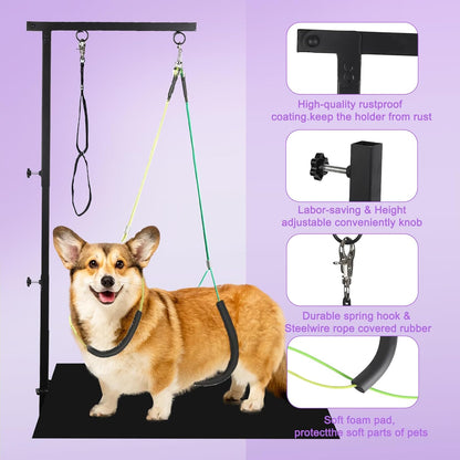 Dog Grooming Slings for Small Dogs, Pet Supplies Grooming Table for Dogs at Home, Dog Hanging Harness Holder for Grooming Table, and Small pet Grooming Nail Trimming.