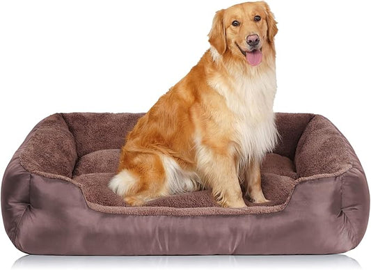 Dog Beds for Large Dogs, Breathable Dog Bed with Durable Fabric, Rectangle Washable Pet Bed, Warming Pet Bolster Couch