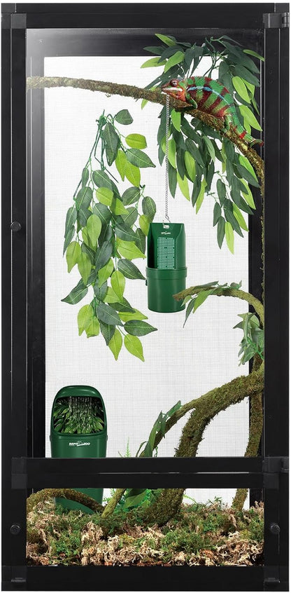 REPTIZOO Reptile Waterfall Automatic Reptile Drinking Fountain Water Dispenser, Chameleon Water Fountain Water Dripper for Bearded Dragon Iguana Frog Gecko