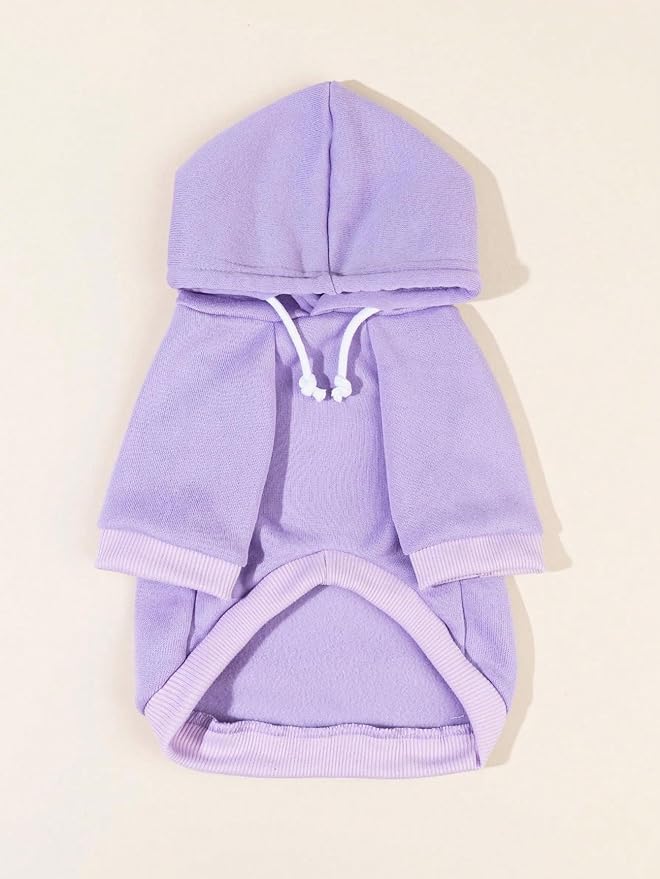 QWINEE Basic Dog Hoodie Sweatshirt Puppy Sweater Warm Cat Costumes Pet Clothes for Chihuahua Puppy Kitten Small Medium Dogs Mauve Purple X-Small