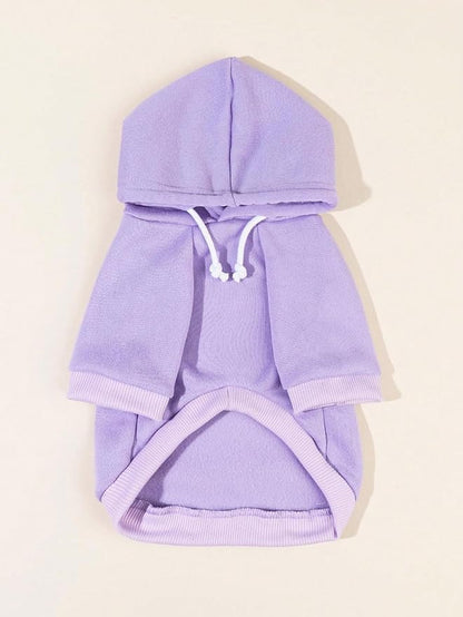 QWINEE Basic Dog Hoodie Sweatshirt Puppy Sweater Warm Cat Costumes Pet Clothes for Chihuahua Puppy Kitten Small Medium Dogs Mauve Purple Medium