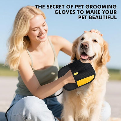 Pet Hair Removal Glove,2Pcs,Electrostatic Gloves Pet Hair Removal,Highly Efficient,Pet Hair Remover Glove,9.45-Inch Large Brush Surface,Reusable Cat Grooming Gloves for Couch,Sweater,Carpet,Curtain.