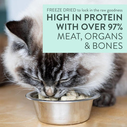 The New Zealand Natural Pet Food Co Meow Freeze Dried Cat Food - Lamb & King Salmon Recipe,High Protein Treats,Meals & Toppers,Dry Cat Food,9.9oz