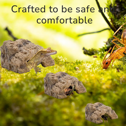 Reptile Hide for Leopard Gecko, Bearded Dragon, Ball Python Decoration & Tortoise – Terrarium Habitat Décor,Snake & Lizard Hideout(Resin, Medium)
