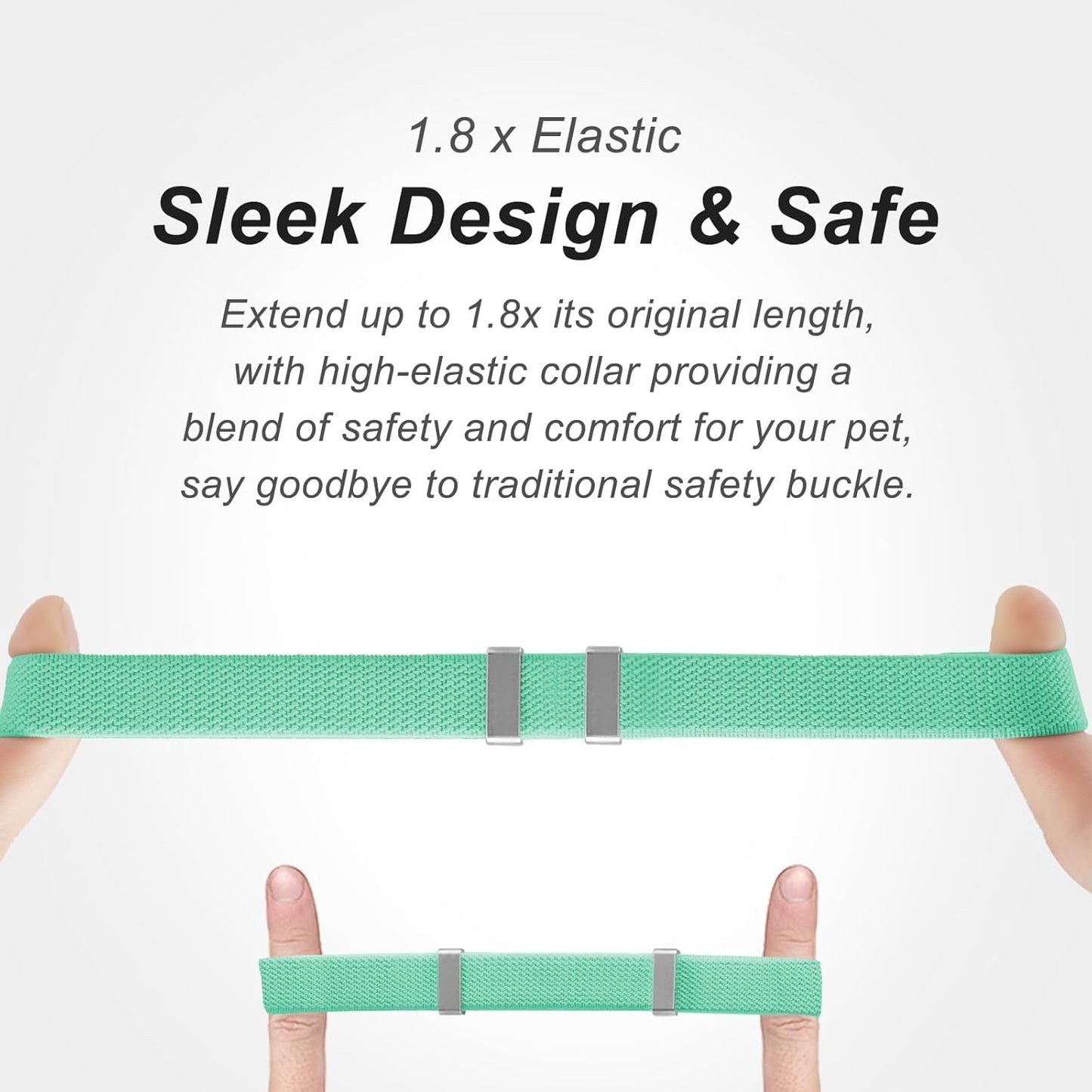 AirTag Cat Collar,Ultra Elastic Cat Tracker Collar with Apple Air Tag Holder, [Lightweight][Scratch Resistant] Stepless Adjustable GPS Pet Collar for Cats Kittens (Green)