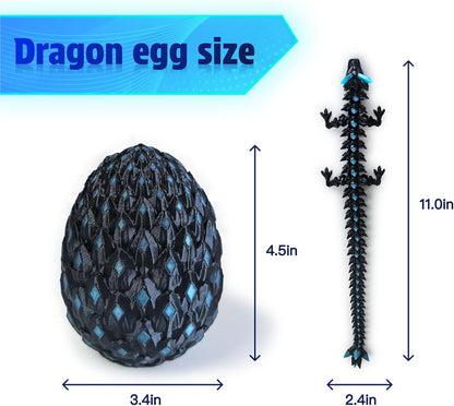 3D Printed Dragon Egg with Dragon Inside,Glowing at Night Dragon Egg Animal Figurines,3D Printed Animals Fidget Toys,Mysterious Gifts Teen Carnival Prizes（1PC） (1pc Dragon Egg)