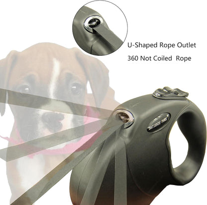 Retractable Dog Leash Hands-Free Adjustable Length 16ft with Safety Lock Durable Nylon Belt for Small Medium Large Dogs Easy Walk Training Portable Dog Leash Black L