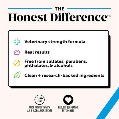 Pet Honesty Chlorhexidine Cat & Dog Seasonal Itch Relief Shampoo, for Allergies, Itching, Skin and Coat Supplement, Helps Shedding, Hot Spots, Deodorizing Dog Shampoo & Grooming Supplies,16oz