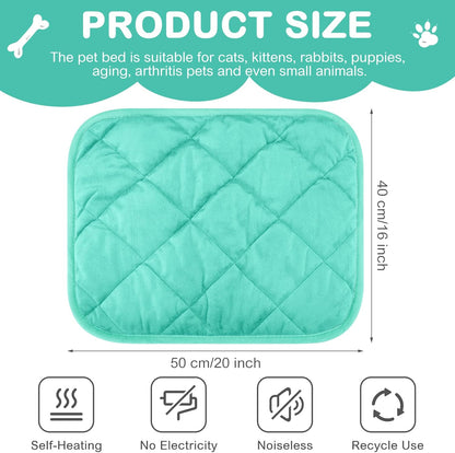 4 Pack Self Heating Cat Pad Self Warming Dog Mat Reflects Body Heat Extra Warm Thermal Pet Pad Washable Dog Cat Bed Crate Bed Mat Blanket (16 x 20 Inch,Mint Blue)