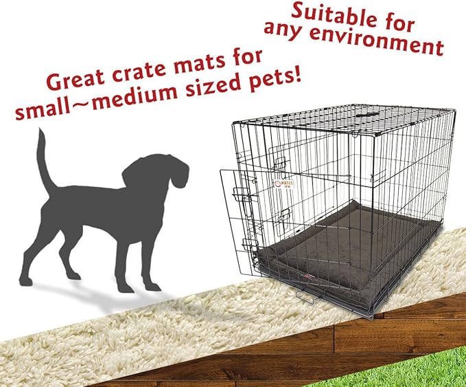 Majestic Pet Dog Crate Mat - Machine Washable Soft Plush Pet Bed Pad for Crates & Kennels | USA Crafted | 30"x21" Villa Storm