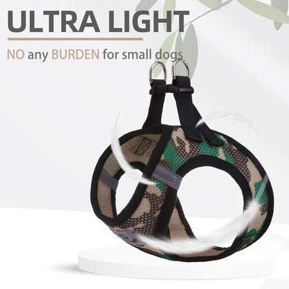 PUPTECK Adjustable Dog Harness Collar and Leash Set Step in No Pull Pet Harness for Small Medium Dogs Puppy and Cats Outdoor Walking Running, Soft Mesh Padded Reflective Vest Harnesses