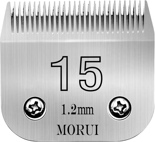 15 Cut Length 3/64"(1.2mm) Detachable Pet Dog Clipper Blades UltraEdge Series Clipper Blades for Dog Grooming Compatible with Most Andis,Oster A5 Wahl KM Series Clippers