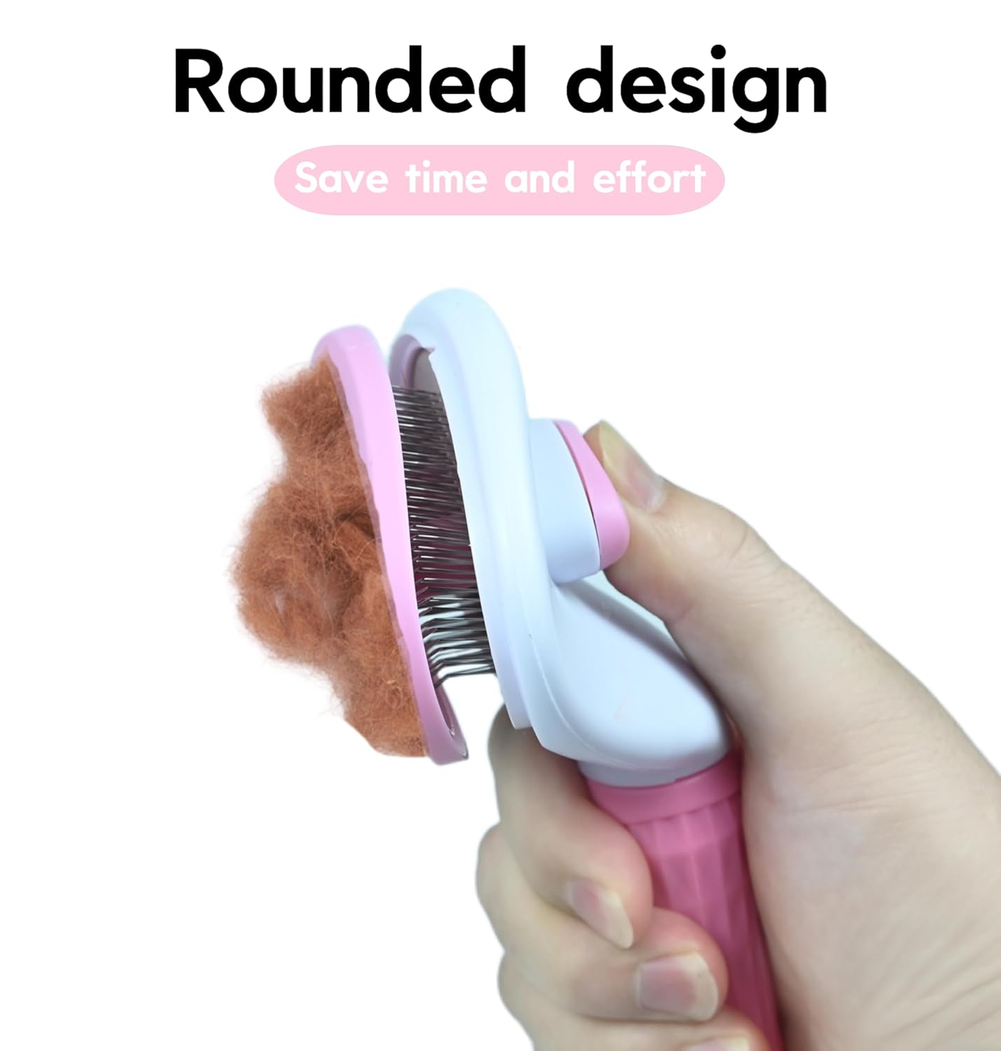 Pet Grooming Combo — Shedding Brush with Metal Comb for Detangling and Removing Undercoat in Long-Haired Dogs and Cats. helping reduce shedding by up to 95%.