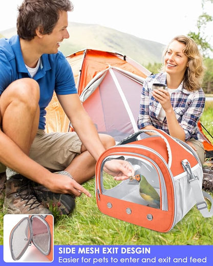 Bissap Bearded Dragon Travel Carrier, Portable Guinea Pig Carrier Bag Tortoise Carrier Pouch for Bunny Hamster Chinchilla Hedgehog Lizard Bird Outgoing Reptile Travel Carrying Case - Orange