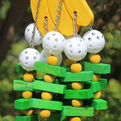 Bird Chewing Toy Large Medium Parrot Cage Bite Toys African Grey Macaws Cockatoos Eclectus Amazon (Banana-22inch)
