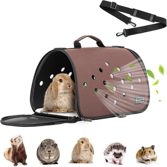 Petsfit 16 X 9 X 9 Inches Rabbit Carrier, Portable Bunny Carrier with Ventilation Holes, Guinea Pig Carrier for Small Animals, Chinchilla, Hedgehog, Squirrel