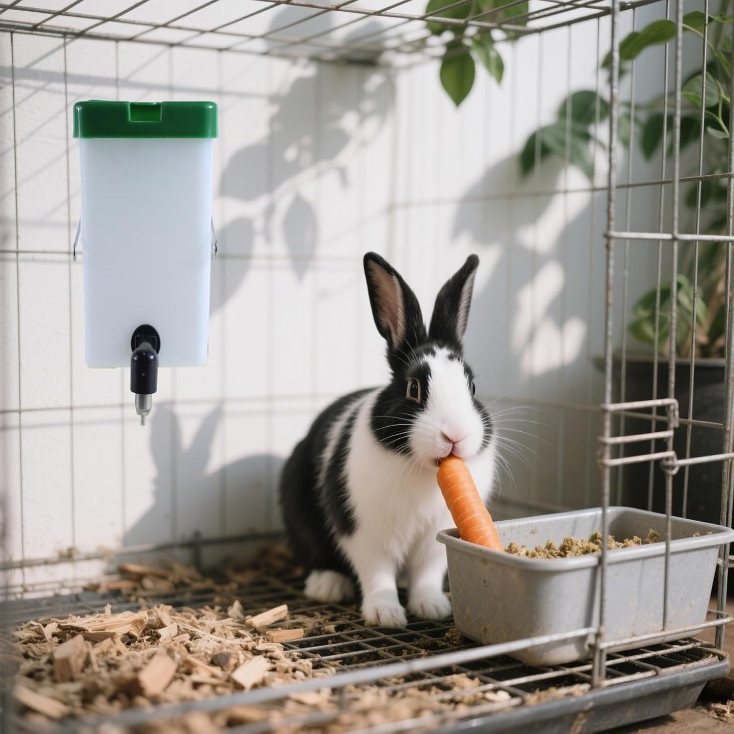 No-Drip Rabbit Water Bottle for Cage, 32oz Small Animal Water Dispenser Water Bottle for Small Pet/Bunny/Ferret/Hamster/Guinea Pig/Rabbit/Chinchilla/Mouse/Rat/Gerbil (Clear, 32 Ounce)