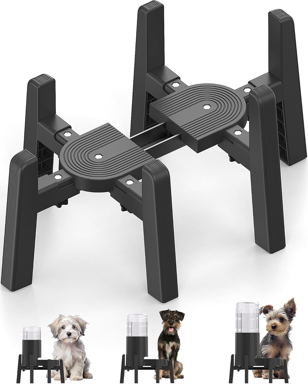 CZPET Dog Water Dispenser Stand, Holder for Pet Automatic Feeders, Width Adjustable Elevated Stand for Pet Feerders, Suitable for Medium Pets [Stand Only]