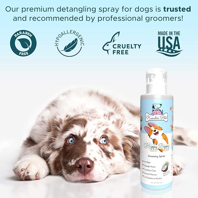 Kenchii Professional Pet Grooming Spray for Puppies and Dogs - All-Natural Scented Moisturizing Dog Detangler Spray - Puppy Conditioner Coat Shine Spray - Dog Grooming Supplies
