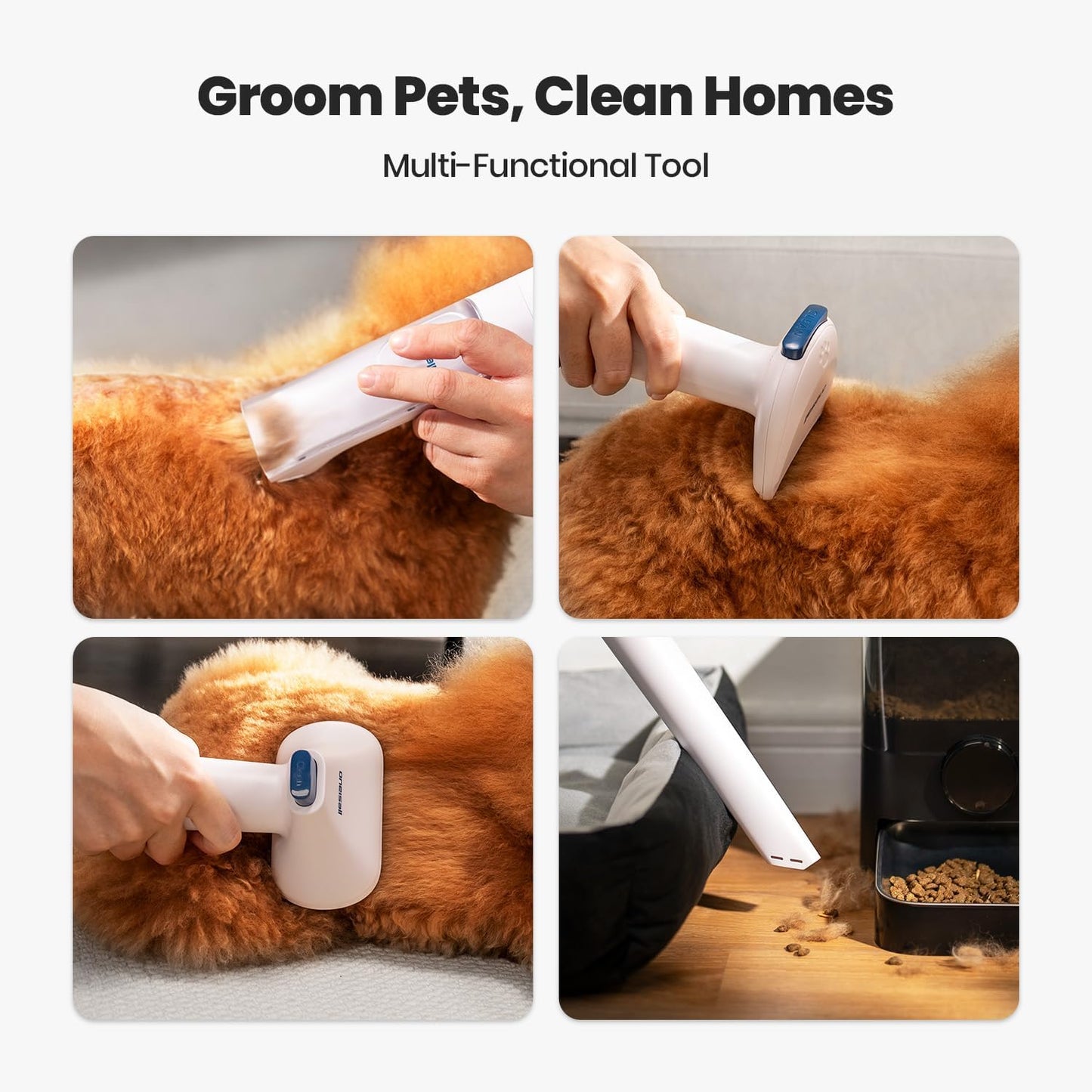 oneisall Cordless Dog Grooming Vacuum Kit, Dog Grooming Kit with 5100mAh & 11-in-1 Pet Tools, 3L Dust Cup, Low Noise for Shedding & Grooming and Suitable for Home/Car Cleaning,Comfy L1
