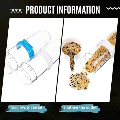 Weewooday 4 Pieces Automatic Bird Feeder Cage Water Dispenser Bird Water Feeder Hamster Cage Waterer Accessory Drinker Bottle for Hamster Parrot(Trendy Style,Blue, White,280 ml)