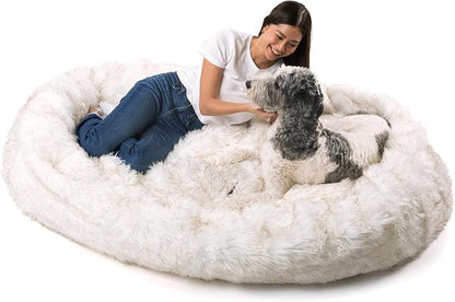 PupCloud, Human-Sized Dog Bed, Faux Fur Memory Foam, Waterproof and Machine Washable, Ultra-Soft Cover