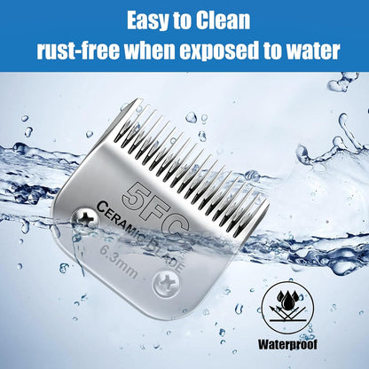 Dog Grooming Replacement Blades Compatible with Andis Dog Clipper, Dog Clipper Blades Compatible with Oster A5,Wahl KM-10 Series Dog Clipper,#5FC Blades (6.3mm)